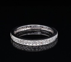 Vintage 14k White Gold Diamonds All The way Around Dress Ring Size O Val $3310.
