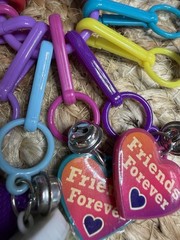 Vtg 80s Nostalgia Plastic Bell Charm Necklace Lot Cassette, Bubbles, Abacus EUC