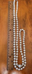 Beautiful Faux Pearls with a Large Pearl & Diamond Like Spacers, Asymmetrical