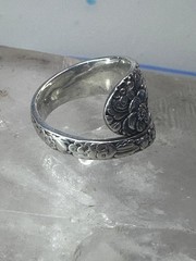 Floral Spoon ring flowers band size 5.50 sterling silver women girls 