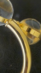 Vtg Lucite Clear Bubble Bobble Costume Gold Necklace Earring Bracelet SET MCM
