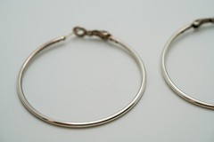 Vintage Large 4.5cm Sterling Silver Hoop Earrings EB2