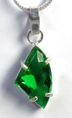 21 CT Natural Green Emerald Pendant Fancy Shape 925 Silver EGL Certified 6AHN