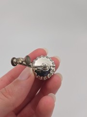 Miriam Haskell Silver-Toned with Black Beads Earrings Mid-Century Screw-Back