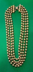 Vintage Yohai Satin Gold Tone Ball Chain (24 Inches) 4 Strand Necklace Signed