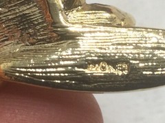 Vintage Signed Monet Yellow Hat Brooch Pin Sparkly Rhinestones