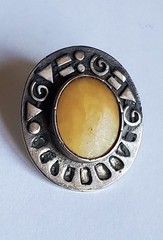 Vintage 925 Sterling Silver 1.25 in Stud Earrings With Yellow Natural Oval Stone