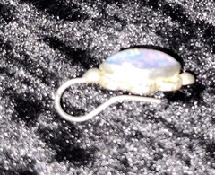Sterling Silver 925 Mexico Foil Fire Opal Earrings Marquise Dangle MRC Maker Mar