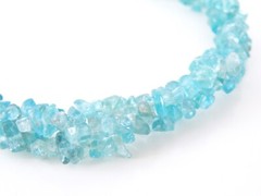 New Natural Raw Paraiba Apatite Chip Bead Sterling Silver 925 Necklace