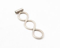 925 Sterling Silver Vintage Smooth Infinity Loop Open Slide Pendant PT9746