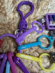 Vtg 80s Nostalgia Plastic Bell Charm Necklace Lot Cassette, Bubbles, Abacus EUC
