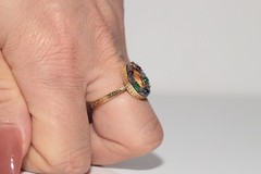 New Made 18k Gold Natural Diamond And Ruby Sapphire Emerald Horse Shoe Ring
