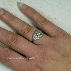2CT Lab-Created Round Cut Diamond Vintage Bubble Style Ring 14K White Gold Over