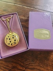 Vintage Revlon Intimates Perfume Necklace Ladybug Pendant Gold Tone Chain Link