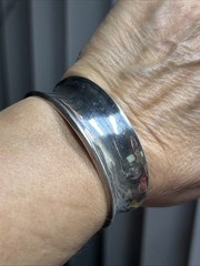 54. Vintage BOMA 925 Sterling Concave 21mm wide Cuff Bracelet 20.9g, 6 3/8″