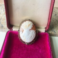 Beautiful Shell Cameo Brooch / Pendant , Vintage or Antique, Filagree Bezel