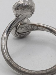 Sarah Coventry Silver Plated Metal Double Rose Bypass Ring Size 7.75 Flower