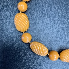 Vintage Avon Sculpted Lucite Necklace | Warm Honey Mod Statement