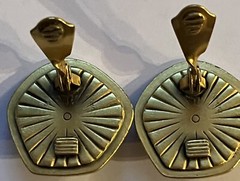 Vintage Yves Saint Laurent Metal & Resin Clip-On Earrings YSL Designer Authentic