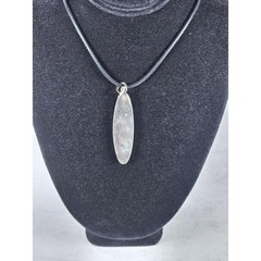 Vintage Sterling Silver Blue Enamel Script Pendant Necklace