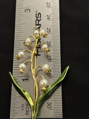METROPOLITAN MUSEUM OF ART MMA Sterling FRESHWA PEARLS LILY OF THE VALLEY BROOCH