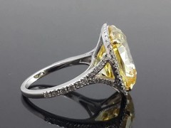 4.10 Ct Canary Diamond Art Deco Antique Vintage Engagement Ring 925 Silver