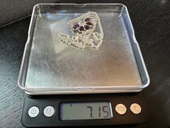 7.15g Vintage Sterling Silver 925 Purple Teardrop Pendant Necklace 21 in M