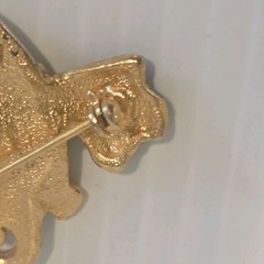 Vintage AJC Croquette Brooch Gold Tone Enamel Halloween Witch Broomstick Ghost