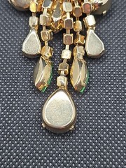 Vintage Chandelier Large Brooch & Earrings Multicolor Rhinestones Set