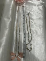 2KASPER NECKLACE LOT BEADANT TASSEL LARIAT PENDANT VINTAGE JEWELRY