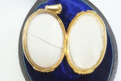 ANTIQUE ENGLISH 15K GOLD LOCKET PENDANT – MINT & BOXED c1880