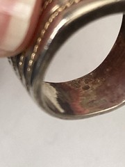 Vintage Chateau D’Argent Solid Sterling 925 Modernist Ring W 14K Gold Rope Band