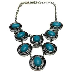 Blue Howlite Necklace 19″ Boho Country Southwestern Bohemian