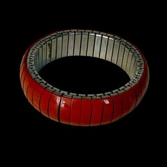 Vintage Red Jasper Expansion Bracelet Stretch Bangle 8 Inch