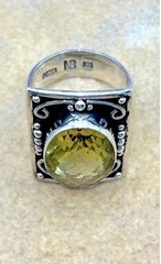 Vintage Nicky Butler Lemon Quartz RAJ Limited Addition Retired Ring Size 8
