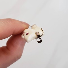 Vintage Carved Ribbed Ring Size 7 & Elephant Pendant