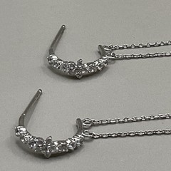 Sterling Silver 925 Women’s Earrings Pierced Crystal Pearl