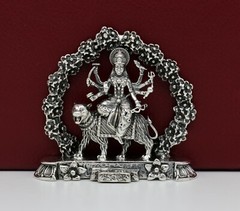 925 pure silver Goddess Gurga statue, figurine, puja article home temple art02