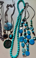 Estate Vintage Retail Costume Jewelry Turquoise & Silvertone 13Pc Jewelry Lot