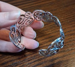 Vintage Sterling Ross Simons Swirl Scroll Cuff Bracelet 31g See Pics/Description