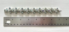 Sparkly Light Blue Aurora Borealis Rhinestones Vintage Filigree 50-60s Bracelet