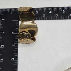 Vintage Cuff Bracelet Lot Gold Tone Hammered Wide Statement Boho Runway Minimal