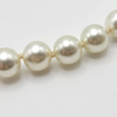 Career Classic Knotted Coated Glass Faux Pearl Silver Tone Vintage Necklace