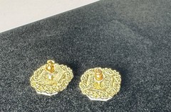 Vintage GoldTone Clear Faceted Rhinestone Stud Classy Dressy Earrings