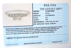 Antique Art Deco Diamond Engagement Platinum Ring Size 6 UK-L1/2 EGL USA
