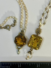 Maximal Art Necklace LOT Signed Estate Jewelry 2 Pieces Victorian Style Dangles