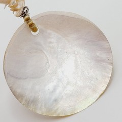 Natural Polished Shell Pendant MOP Abalone Irregular Chip Strand Vtg Necklace