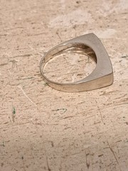 Vintage .925 Sliver Art Deco Bar Ring Made In Italy Size Misses 8.5
