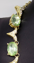 Arnold SCAASI Green & Clear Crystal Necklace Bling Statement Runway Cocktail
