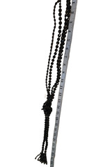 Coldwater Creek Black Flapper Necklace Glass Bead Rope Opera Lariat Sautoir VTG